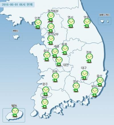 1일 미세먼지 농도. /자료=에어코리아