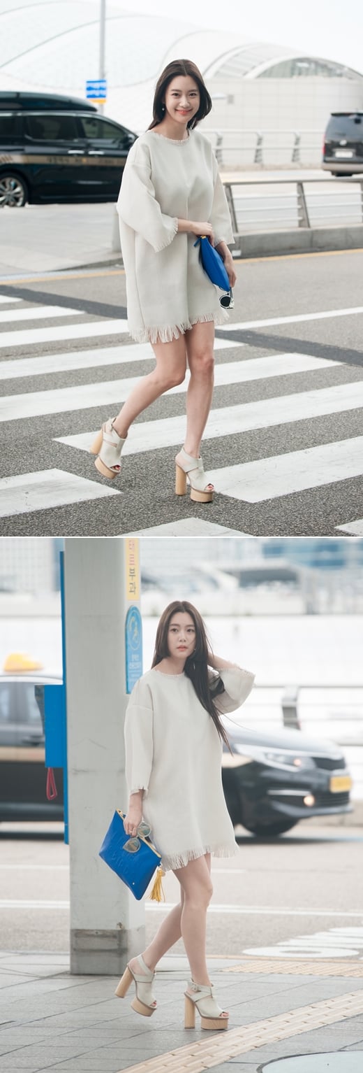 [★공항패션]클라라, 하의실종이지만 청순하게