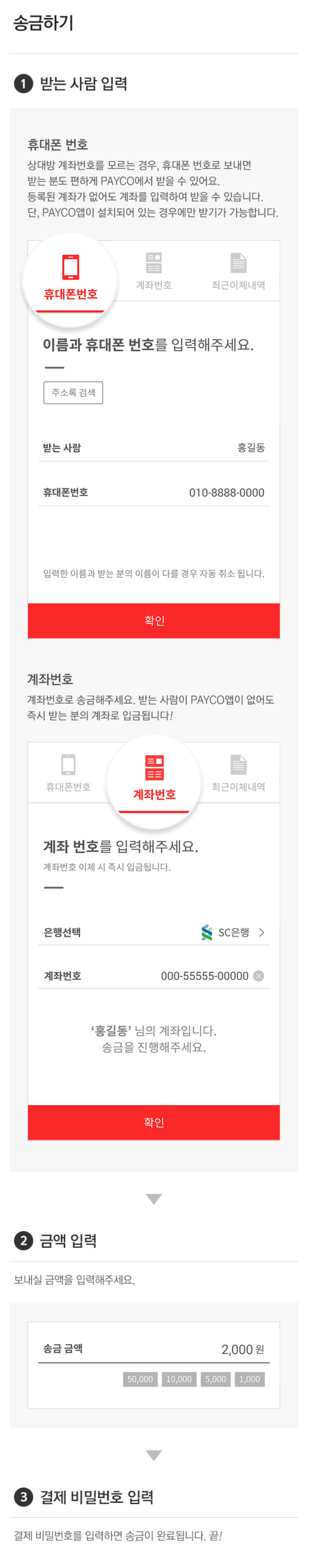 페이코 송금 사용방법. /사진=NHN엔터테인먼트