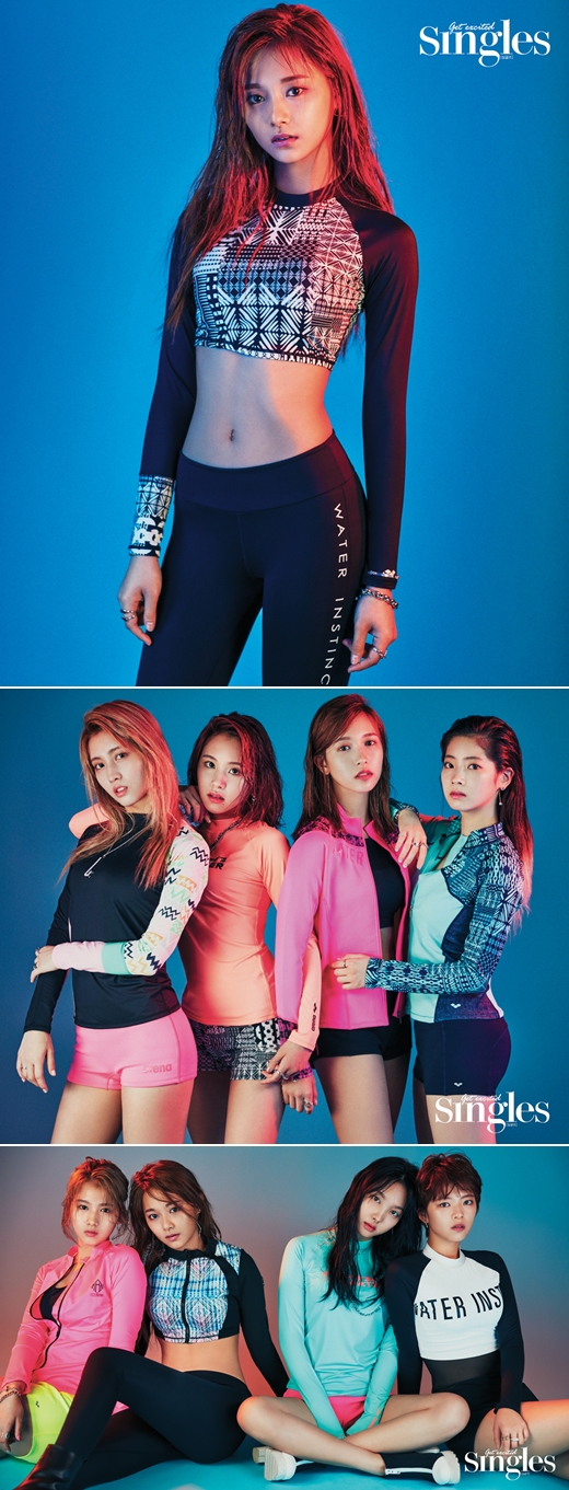 트와이스, 쯔위·나연 등 9인 9색 래쉬가드 화보 공개