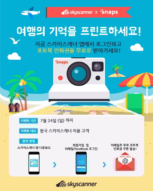 여행 추억 담으세요… 스카이스캐너, 스냅스와 포토북 이벤트