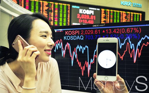 [머니S포토] 거래시간 연장 첫날, 외국인 매수세에 코스피 '강세'