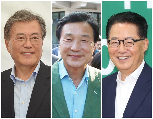 왼쪽부터 문재인 더불어민주당 전 대표, 손학규 전 상임고문, 박지원 국민의당 비상대책위원장. /사진=뉴스1