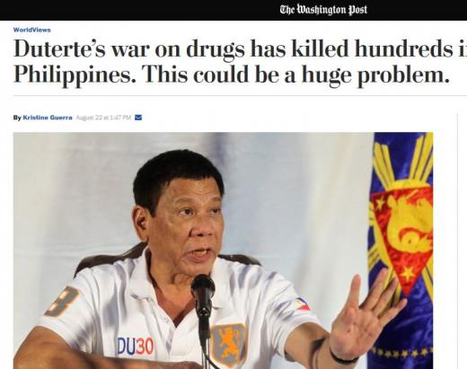 두테르테 필리핀 대통령. /사진=미국 워싱턴포스트 캡처