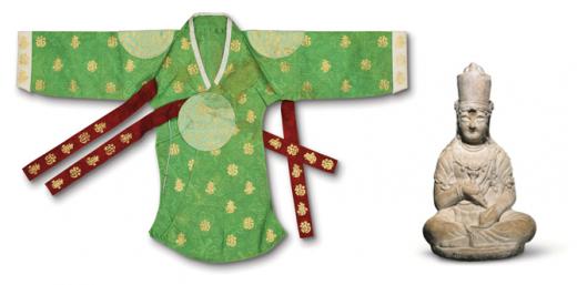 2015 일본 민간박물관 반환 ‘덕혜옹주 당의’(왼쪽), 1966년 한일협정 반환 ‘강릉한송사지석조보살좌상’. /사진제공=국외소재문화재재단