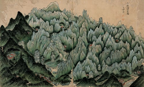 2005년 독일 오틸리엔수도원 반환 ‘겸재정선화첩'(금강내산전도). /사진제공=국외소재문화재재단 