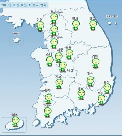 미세먼지 농도. 오늘(6일) 오전 미세먼지 농도. /자료=에어코리아