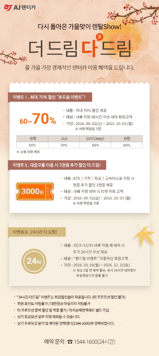 AJ렌터카 추석연휴 특별할인 프로모션 실시… K5 6만원대