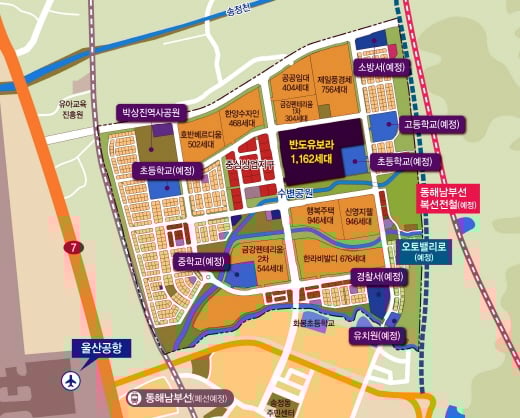 울산 송정지구 개발계획도. /자료=더피알