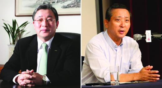 (왼쪽부터)구한서 동양생명 사장. /사진제공=동양생명, LG유플러스 권영수 부회장. /사진제공=LG유플러스