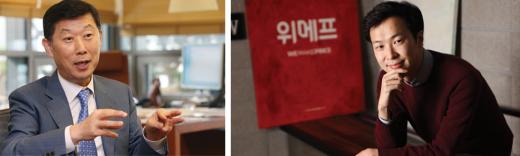 (왼쪽부터)김홍국 하림그룹 회장. /사진=머니투데이DB, 박은상 위메프 대표. /사진제공=위메프