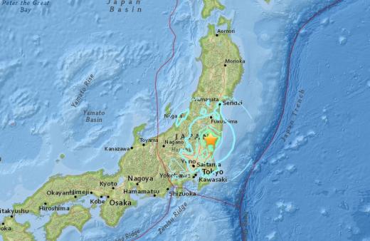 일본 지진 뉴스속보. /자료=미국 지질조사국(USGS)