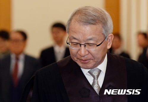 양승태 대법원장. 이정미 헌법재판관 후임. 사진은 양승태 대법원장. /자료사진=뉴시스