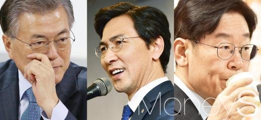 민주당 토론회. CBS 라디오. 사진 왼쪽부터 문재인 전 더불어민주당 대표, 안희정 충남도지사, 이재명 성남시장. /사진=임한별 기자
