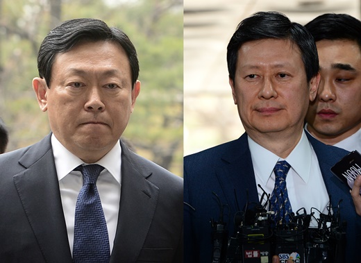 신동빈 롯데그룹 회장, 신동주 전 일본 롯데홀딩스 부회장. /사진=뉴스1DB