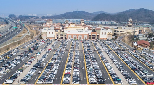 시흥 프리미엄 아울렛 주차장. /사진=신세계사이먼