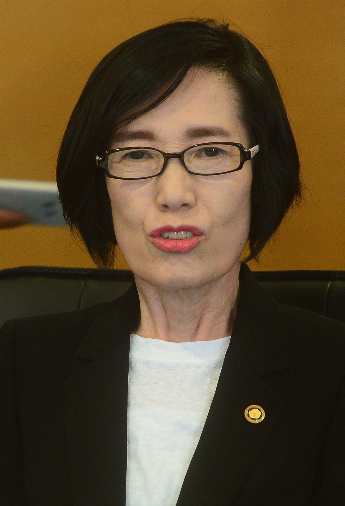 나라사랑교육 전면 개편. 피우진 국가보훈처장이 30일 서울 종로구 금융감독원연수원에서 열린 보훈처 업무보고에 참석해 모두 발언을 하고 있다. /사진=뉴시스