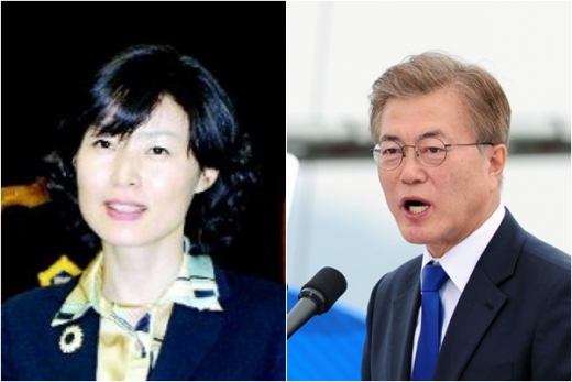 김외숙 신임 법제처장과 문재인 대통령/사진=청와대, 뉴스1DB