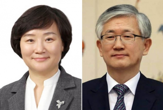 문미옥. 남관표. 사진 왼쪽부터 문미옥 신임 청와대 과학기술보좌관, 남관표 신임 청와대 국가안보실 2차장. /사진=청와대 제공