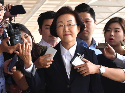 신연희 강남구청장이 21일 오전 10시 서울 서초구 서울중앙지검에 출석하고 있다. /사진=뉴시스(최윤석씨 제공)