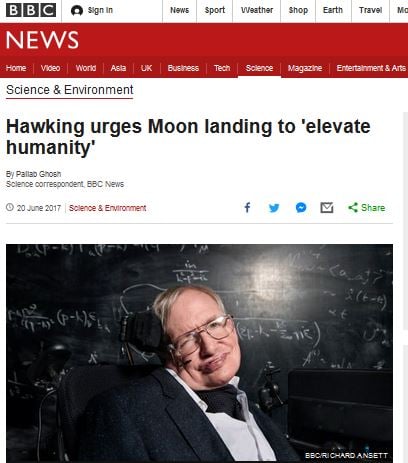 스티브 호킹 박사가 빠른 우주 개발을 촉구했다. /사진=영국 BBC 캡처