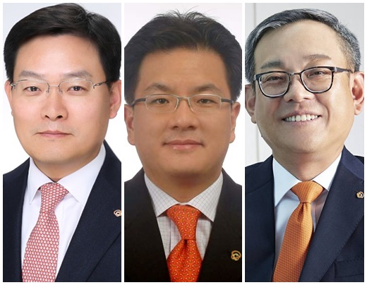 왼쪽부터 차례로 손재인 한화지상방산 대표, 이성수 한화디펜스 대표, 권희백 한화투자증권 대표 내정자. /사진=한화그룹