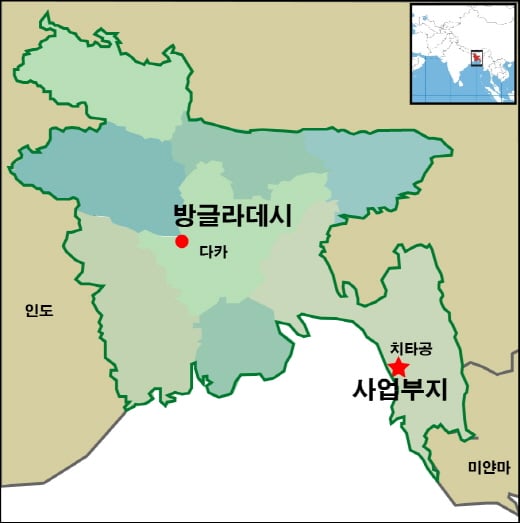 방글라데시 석탄화력발전소 위치도. /사진=포스코건설