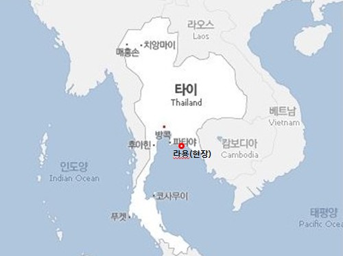태국 석유화학플랜트 건설현장 위치도. /사진=SK건설