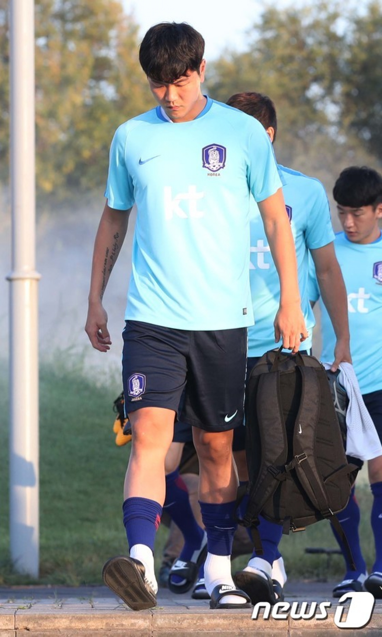 한국-우즈벡 전을 앞두고 훈련 중인 축구 대표팀. /사진=뉴스1