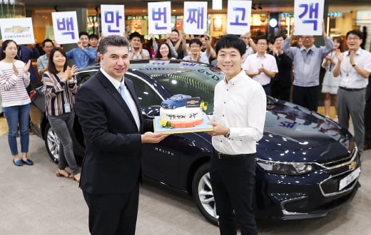 한국지엠 1백만대 판매 돌파. /사진=한국지엠 제공