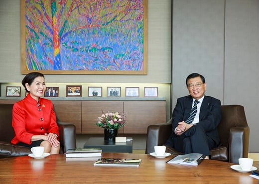박삼구 금호아시아나그룹 회장, 유미 호건 미국 메릴랜드주 퍼스트레이디와 환담