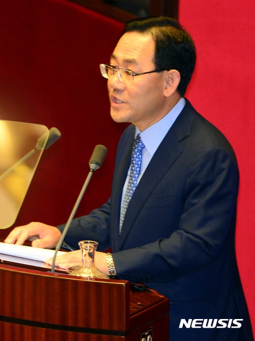 주호영 국회의원이 7일 국회에서 교섭단체 대표연설을 하고 있다. /사진=뉴시스