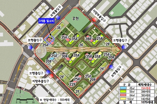 송파구 가락극동아파트 재건축배치도(안). /사진=서울시