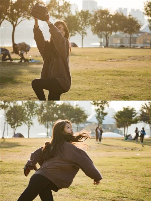 수지 시구, '한국시리즈 4차전' 연습 인증샷… 