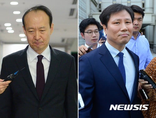 안봉근 전 청와대 제2부속비서관(오른쪽)과 이재만 전 총무비서관이 긴급체포됐다. /자료사진=뉴시스