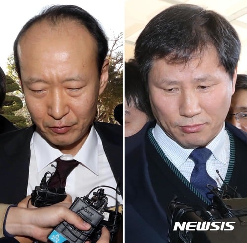 안봉근, 이재만 전 청와대 비서관에 대한 구속영장이 청구됐다. 이재만 전 청와대총무비서관(왼쪽)과 안봉근 전 청와대 제2부속비서관. /자료사진=뉴시스