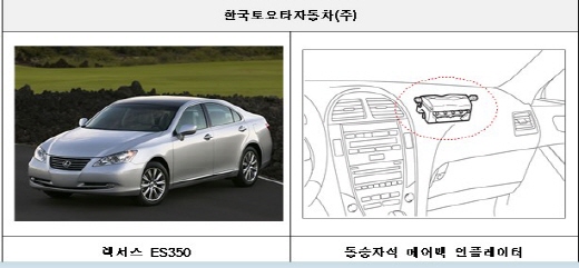 렉서스 리콜 내용. /사진=국토교통부 제공