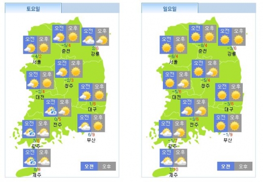 주말 날씨. /자료=기상청