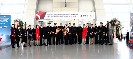 델타항공 A350 인천-디트로이트 노선 도입 기념행사. /사진= 델타항공 제공