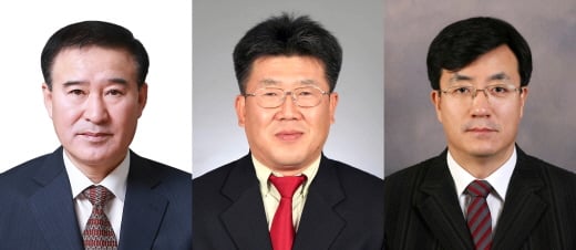 왼쪽부터 윤중근 전무 김대순 전무 김성락 전무 /사진=현대중공업 제공