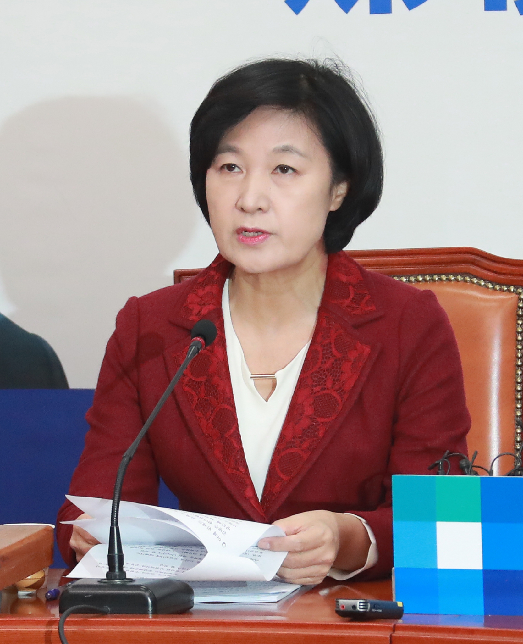 세월호 유골 은폐. 추미애 더불어민주당 대표가 24일 서울 영등포구 국회에서 열린 민주당 최고위원회의에서 모두발언을 하고 있다. /사진=뉴스1