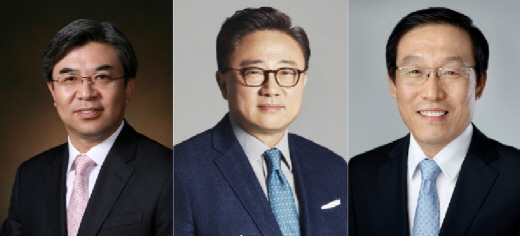 (왼쪽부터)김현석 삼성전자 CE부문 사장, 고동진 IM부문 사장, 김기남 DS부문 사장. / 사진=삼성전자