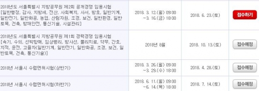 /사진=서울시 공무원 원서접수 홈페이지 캡처