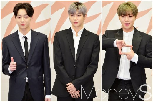 (왼쪽부터) 워너원 멤버 라이관린, 강다니엘, 박지훈./사진=임한별 기자