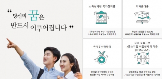 한국장학재단이 30일 2018년도 1학기 국가장학금 지급을 실시했다. /사진=한국장학재단 홈페이지 캡처