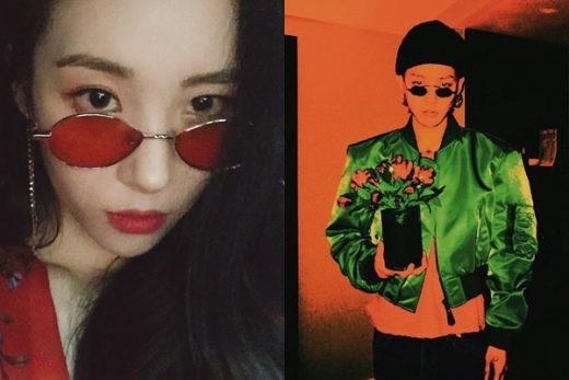 틴트 선글라스를 쓴 가수 선미(왼쪽)과 사이파이 선글라스를 쓴 가수 지드래곤. /사진=선미·지드래곤 인스타그램