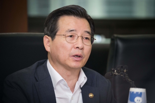 김용범 금융위원회 부위원장이 제약·바이오 업계 회계처리 관련 간담회를 하고 있다./사진=금융위원회 제공