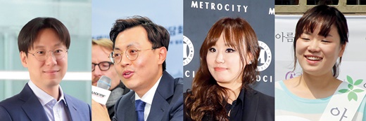 (사진 왼쪽부터) 윤근창 휠라코리아 사장, 강준석 블랙야크 상무, 양지해 엠티콜렉션 대표, 박이라 세정과미래 대표