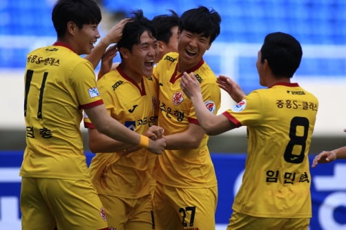 수원FC전서 광주FC 나상호 선수의 득점 세리머니. /사진=광주FC 제공