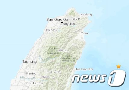 대만 동부 해역에서 지진이 발생했다./사진=뉴스1(미국지질조사국)